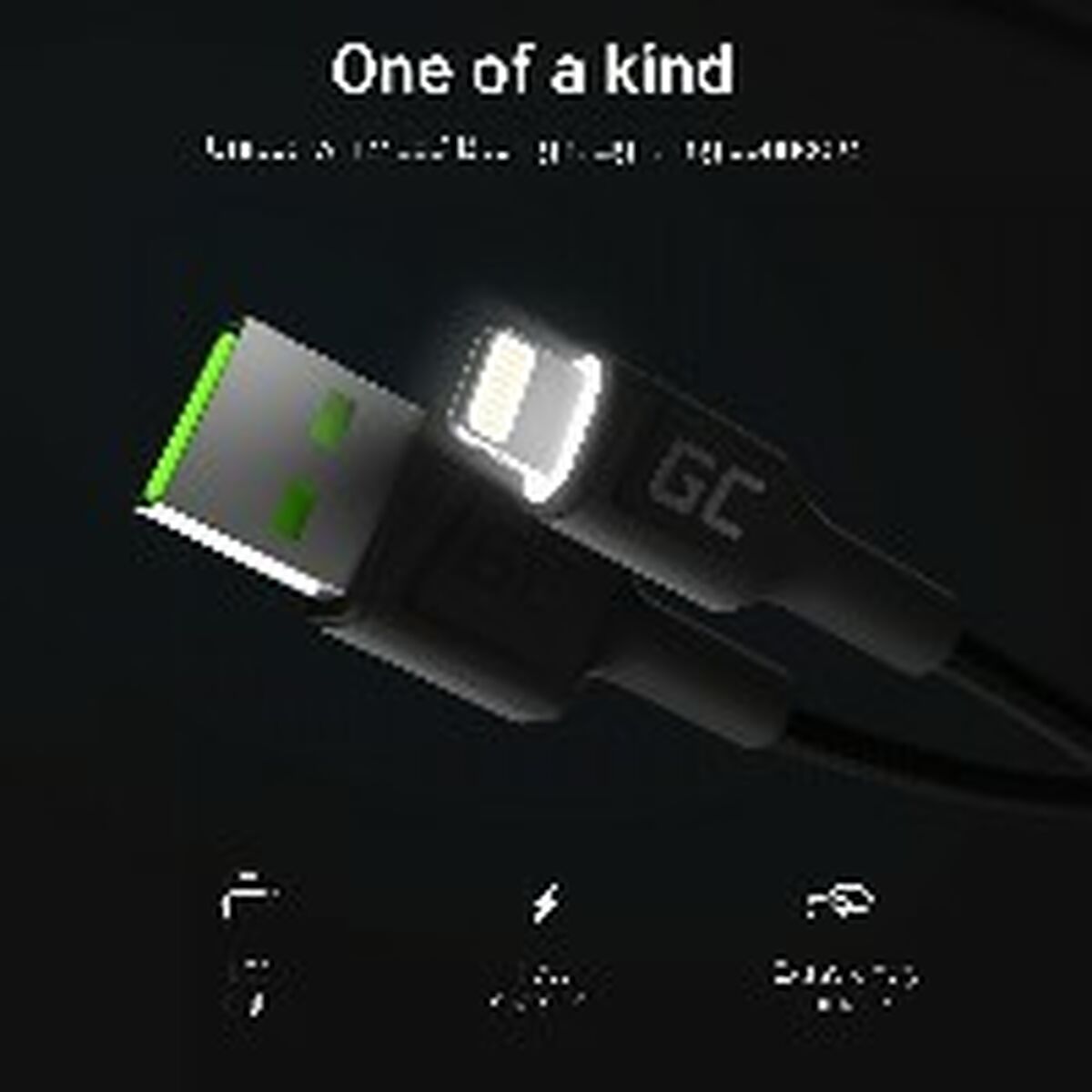 Lightning-Kabel Green Cell KABGC12 Svart 2 m